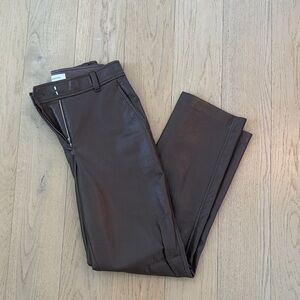 Babaton Chocolate Leather Trousers